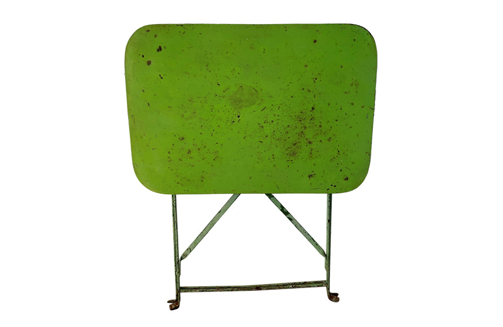 French Green Folding Iron Table - French Garden Antiques - Garden Antiques - Antique Folding Garden Table - Antique Garden Table - Antique Side Table - AD & PS Antiques