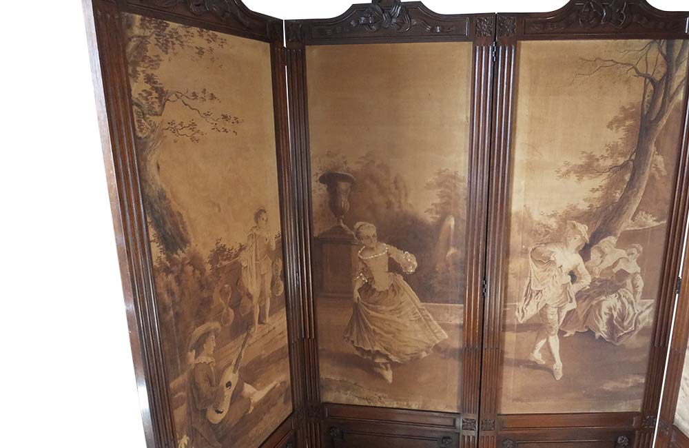 19th Century French Four Panelled Screen - Sepia grisaille – Paravent – Antique Room Divider -Antique Screen - French Antiques - Wall Decoration – Screen – Decorative Antique Furniture - AD & PS Antiques