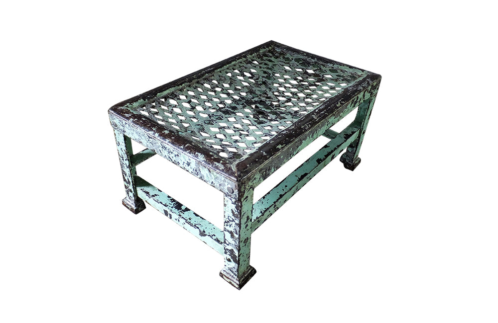 French 20th Century Iron Footstool - Garden Furniture - Garden Antiques – French Garden Antiques – Garden Footstools - French Antiques - Garden Decoration - AD & PS Antiques