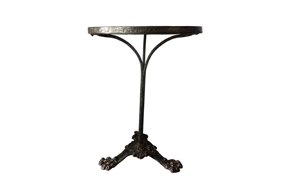French Antique Iron Bistro Gueridon Table with Lions Paw Feet-Garden-Garden Furniture-Antique Tables-Garden Tables-French Antiques-Garden Antiques-Gueridon Table-Marble Table-AD & PS Antiques