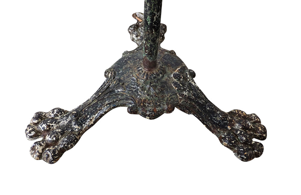 French Antique Iron Bistro Gueridon Table with Lions Paw Feet-Garden-Garden Furniture-Antique Tables-Garden Tables-French Antiques-Garden Antiques-Gueridon Table-Marble Table-AD & PS Antiques