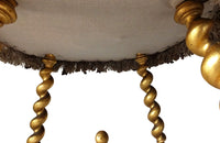 19th Century Gilt Barley Twist Stool-Giltwood Stool-Antique Stool-French Antiques-Antique Seating-Passementerie-Antique Linen-AD & PS Antiques