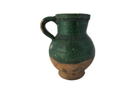 Antique French Green Glazed Pottery Jug-French Pottery-Ceramics-Antique Pottery-Kitchenalia-Decorative Accessories-AD & PS Antiques