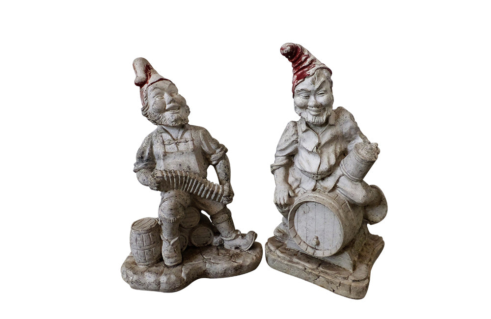 Pair of French Garden Gnomes- Garden Antiques - Decorative Accessories - Garden Gnomes - Garden Accessories - AD & PS Antiques