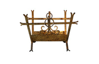 Spanish Vintage Gilt Iron Magazine Rack-Mid Century Modern-Vintage Antiques-Decorative Accessories-Magazine Holders-Spanish Antiques-AD & PS Antiques