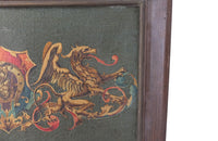 Heraldic Painting-Heraldry-Dragons-Motto-Spanish Antiques-Wall Decorations-Oil on Canvas-Paintings-French Antiques-AD & PS Antiques
