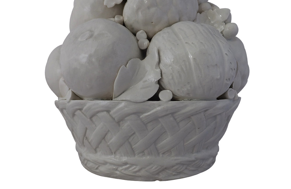 Italian White Ceramic Fruit Basket-White Ceramic Centrepiece-Italian Antiques-Italian Vintage Accessories-Decorative Accessories-AD & PS Antiques