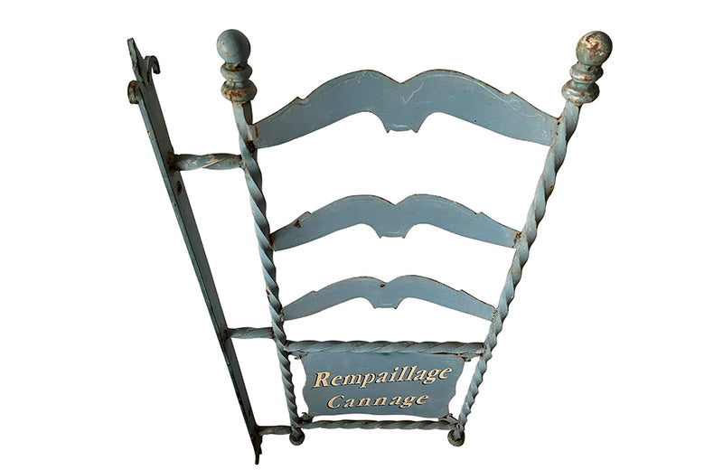 French Iron Chair Caner Shop Sign - French Decorative Antiques - Wall Art - Garden Decoration - Wall Decoration - Advertising Signs - Antique Shops Tetbury - adpsantiques - AD & PS Antiques