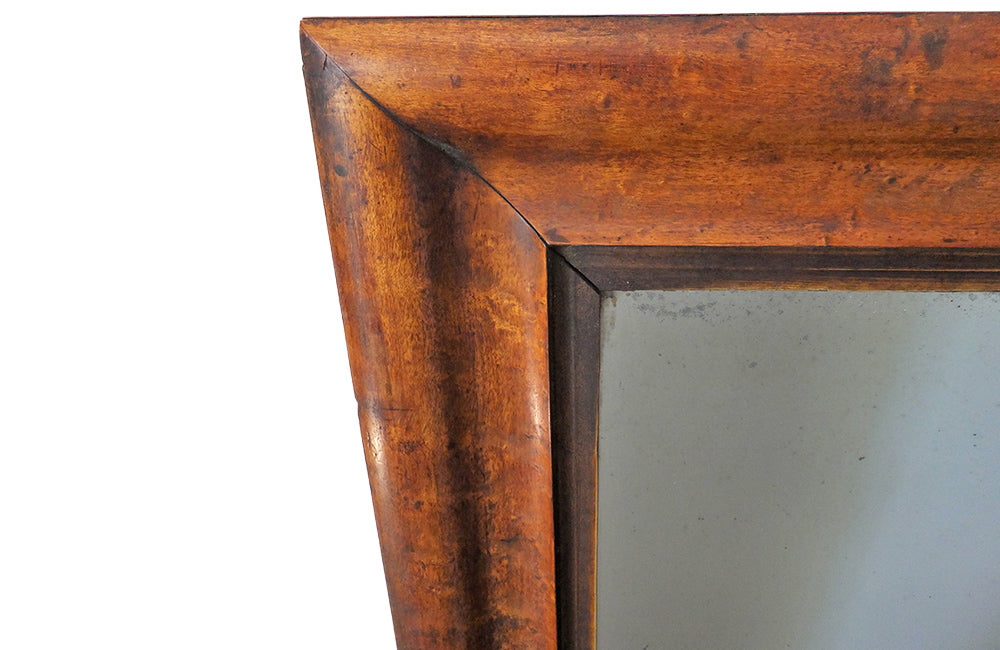 LARGE FRENCH WALNUT FRAMED MIRROR