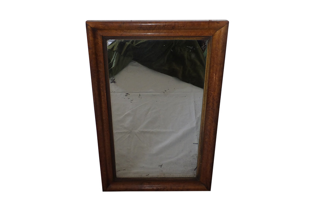 LARGE FRENCH WALNUT FRAMED MIRROR