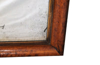 LARGE FRENCH WALNUT FRAMED MIRROR