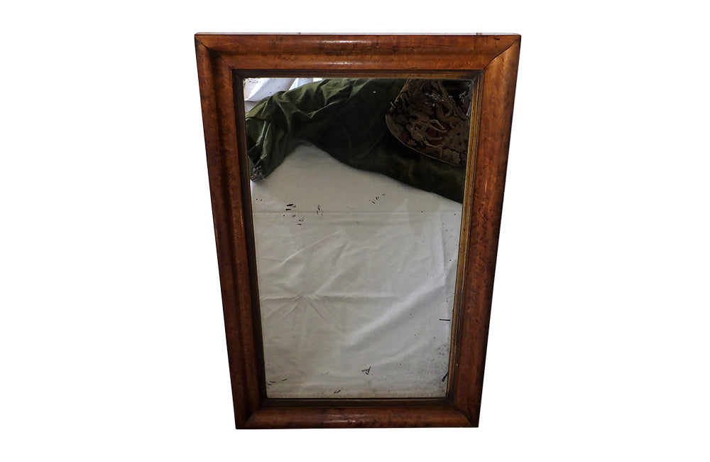 LARGE FRENCH WALNUT FRAMED MIRROR