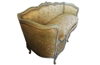 Louis XV Revival Sofa Daybed-19th Century Daybed Canape Sofa- Painted Antique Furniture-19th Century Vielleuse-Silk Upholstery-Antique Seating-French Antiques-Rare Antiques-Beautiful Antiques-AD & PS Antiques