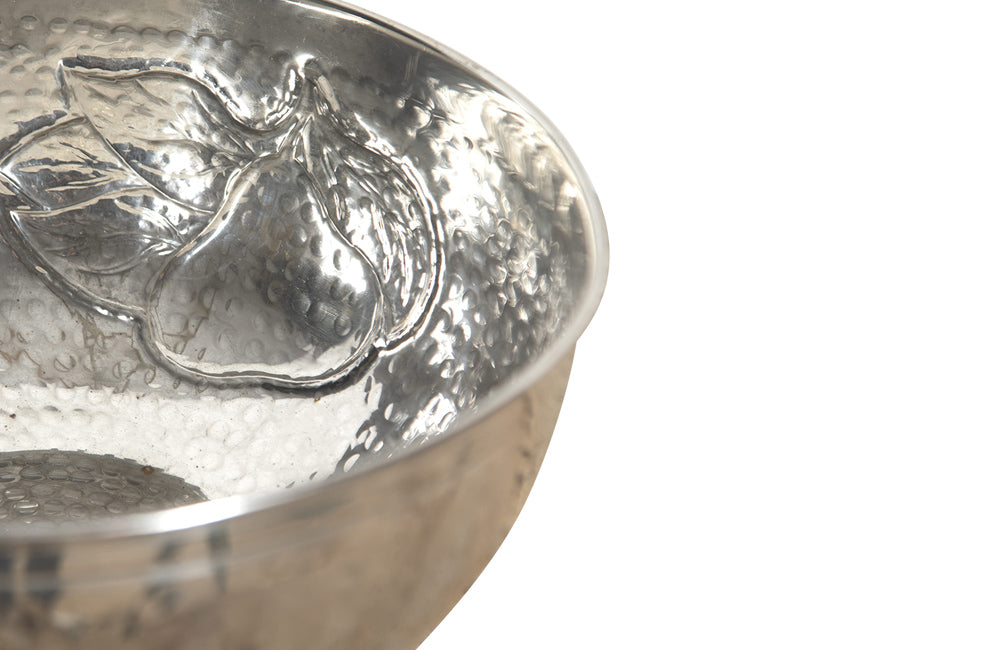 LARGE SILVER PLATE HAMMERED BOWL