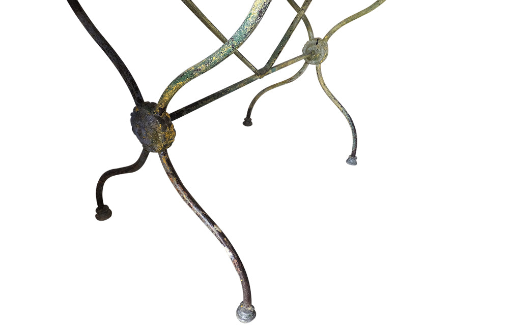 Large Oval French Garden Table – Vintage Bistro Table – Vintage Dining Table - Garden Antiques - French Antiques - French Antique Bistro Table - French Antique Garden Table -Marble Top Garden Table - AD & PS Antiques