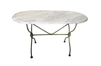 Large Oval French Garden Table – Vintage Bistro Table – Vintage Dining Table - Garden Antiques - French Antiques - French Antique Bistro Table - French Antique Garden Table -Marble Top Garden Table - AD & PS Antiques