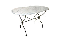 Large Oval French Garden Table – Vintage Bistro Table – Vintage Dining Table - Garden Antiques - French Antiques - French Antique Bistro Table - French Antique Garden Table -Marble Top Garden Table - AD & PS Antiques