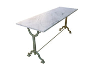 LONG MARBLE TOP BISTRO TABLE