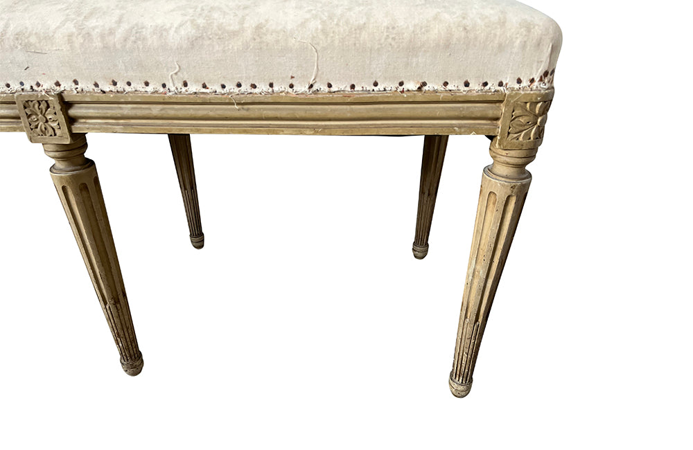 French Louis XVI Revival Banquette - French Antique Furniture - French Antiques - Decorative Antiques - AD & PS Antiques