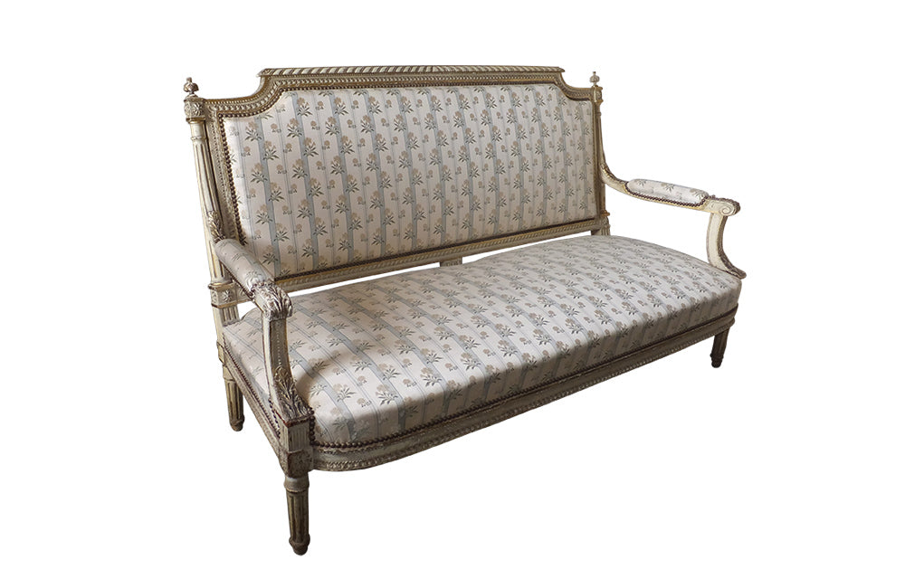Louis XVI Sofa- Neoclassical Revival Canape-Seating-Sofa-French Antiques-AD & PS Antiques