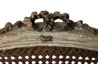 Louis XVI Revival Caned Banquette - Caned Canape - Cane and Linen Sofa - Neoclassical Revival -French Antiques - Antique Seating - Painted Antique Seating – Decorative Antique Furniture – French Antique Furniture - AD & PS Antiques