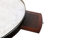 Louis XVI Revival Bouillotte table with pretty marquetry decoration and pierced brass gallery - Antique Side Table