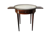 Louis XVI Revival Bouillotte table with pretty marquetry decoration and pierced brass gallery - Antique Side Table
