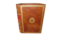 French Leather Faux Book Waste Paper Basket-Leather Waste Paper Bin-Leather Office Bin-French Accessories-French Antiques-Decorative Accessories-Office Accessories-Office Furniture-AD & PS Antiques