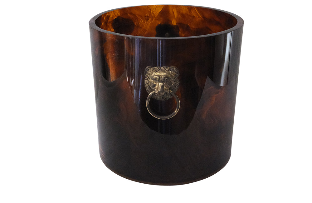 DIOR STYLE LUCITE WASTE PAPER BASKET OR CACHE POT