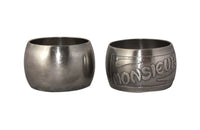 Madame & Monsieur Silverplate Napkin Rings-Mr & Mrs-Antique Napkin Rings-Decorative Accessories-Fine Dining Accessories-French Antiques-AD & PS Antiques
