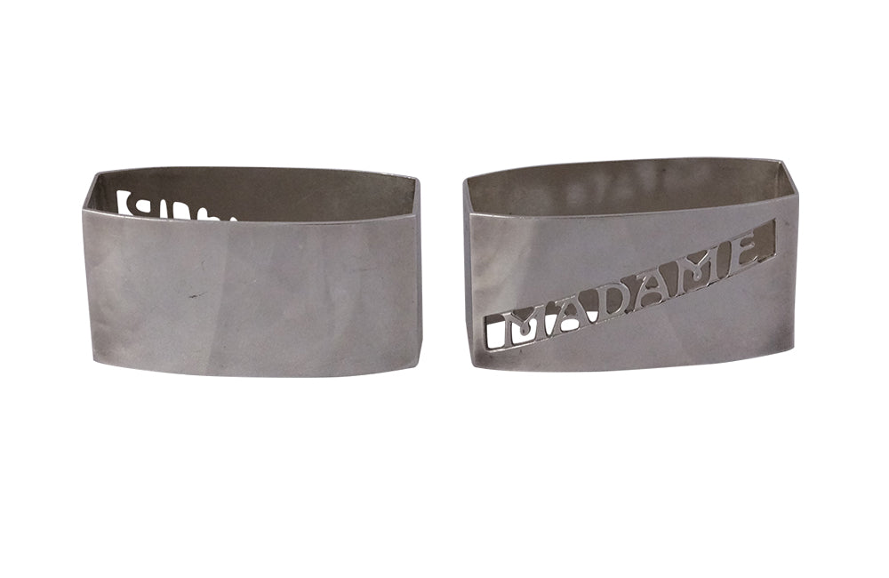 Madame & Monsieur Silverplate Napkin Rings-Mr & Mrs-Antique Napkin Rings-Decorative Accessories-Fine Dining Accessories-French Antiques-AD & PS Antiques