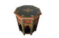 Moorish Painted Hexagonal Side Table - Decorative Antiques - Middle Eastern Furniture - Antique Side Table - Painted Decorative Antique Furniture - Antique Tables - AD & PS Antiques