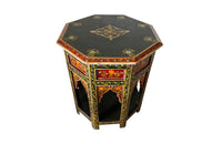 Moorish Painted Hexagonal Side Table - Decorative Antiques - Middle Eastern Furniture - Antique Side Table - Painted Decorative Antique Furniture - Antique Tables - AD & PS Antiques