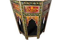 Moorish Painted Hexagonal Side Table - Decorative Antiques - Middle Eastern Furniture - Antique Side Table - Painted Decorative Antique Furniture - Antique Tables - AD & PS Antiques