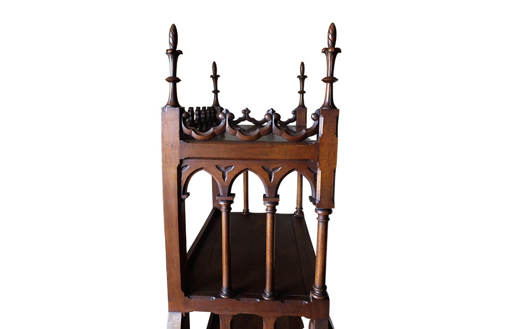 Neo-Gothic Revival Walnut Shelves - French Walnut Shelves - Antique Decorative French Furniture - Decorative Antiques - AD & PS Antiques
