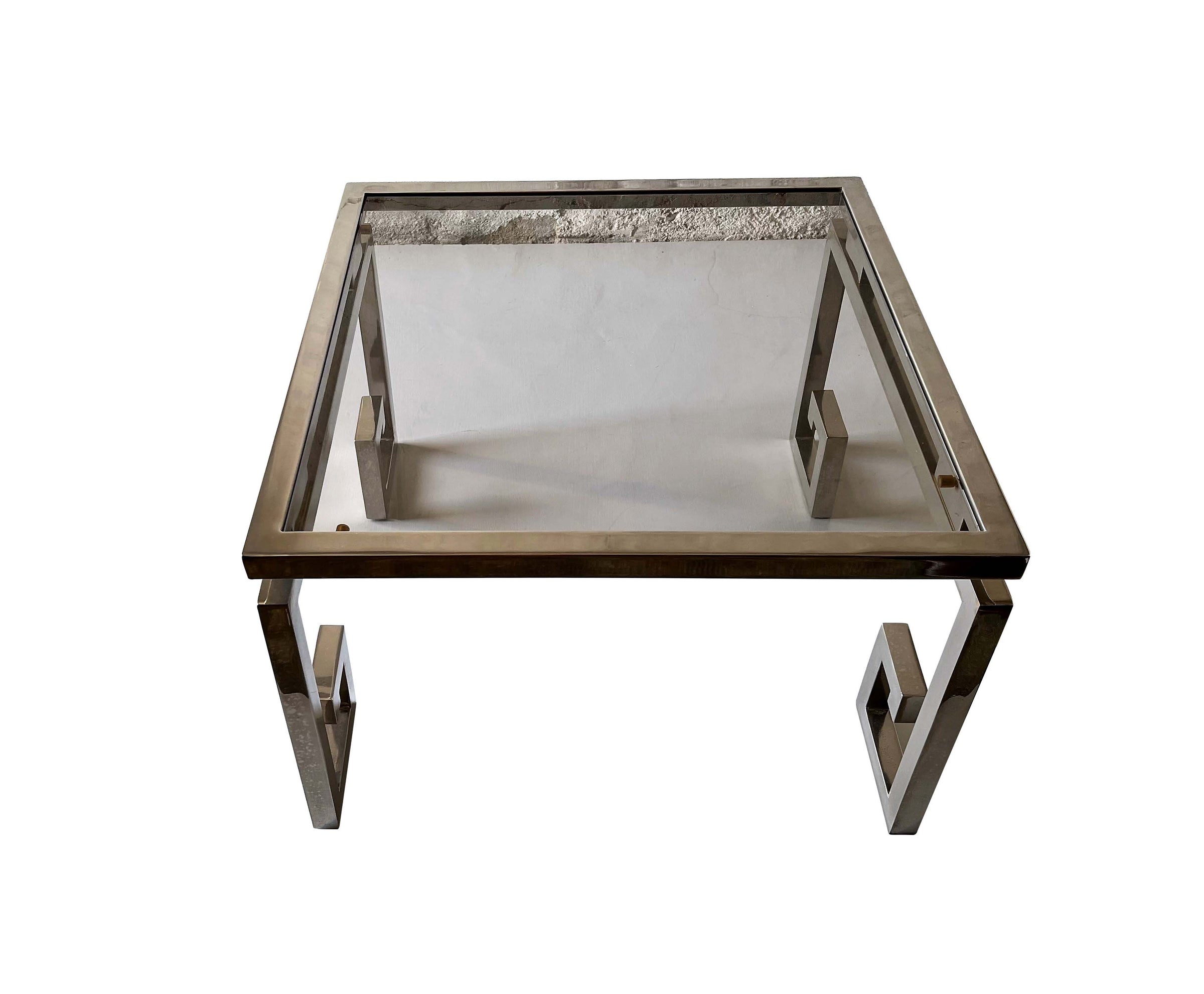 1970'S NICKEL PLATED LOW TABLE