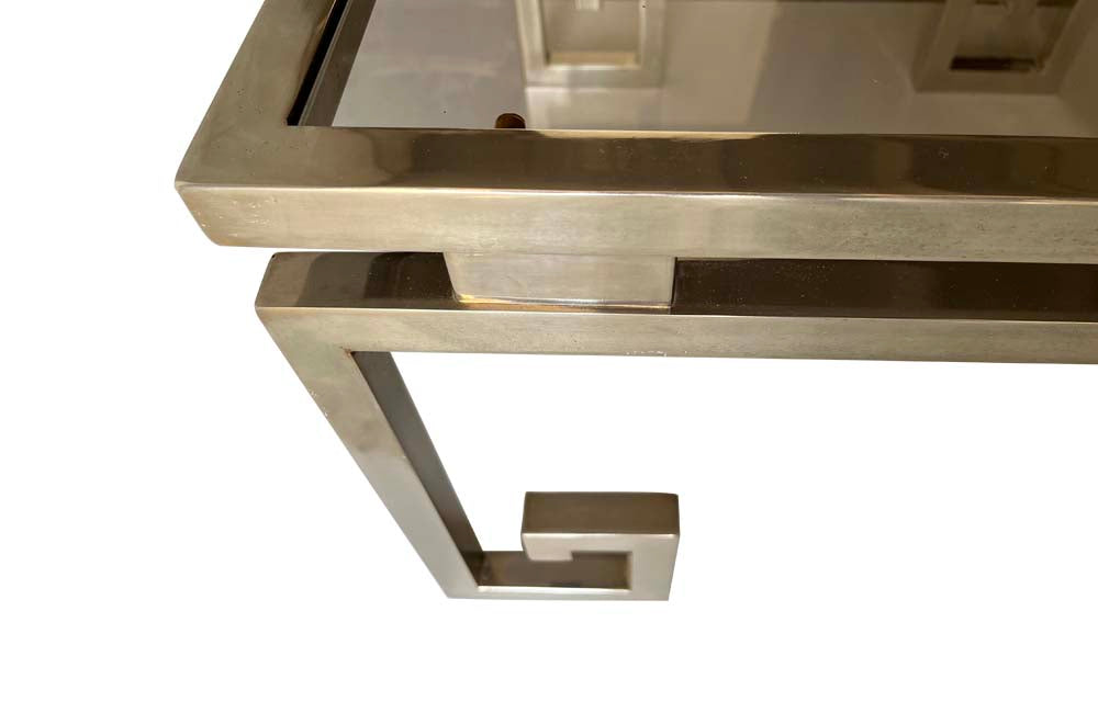1970'S NICKEL PLATED LOW TABLE