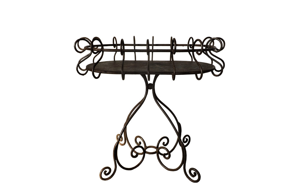 French Iron Florists Plant Stand Table-Iron Jardiniere-Garden Antiques-French Antiques-Decorative Antiques-Display Table-AD & PS Antiques