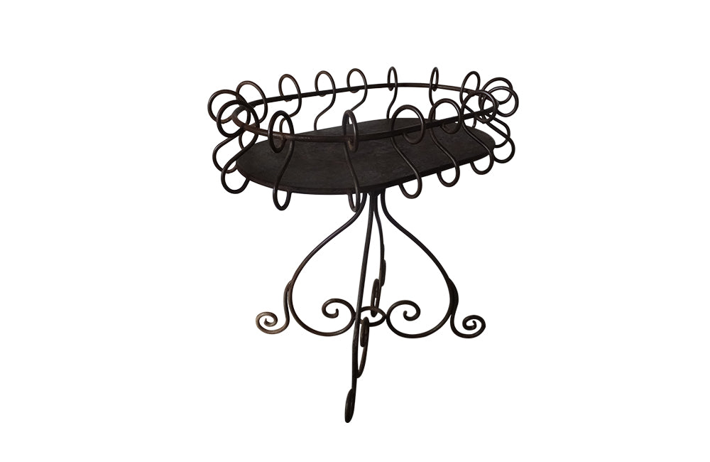 French Iron Florists Plant Stand Table-Iron Jardiniere-Garden Antiques-French Antiques-Decorative Antiques-Display Table-AD & PS Antiques