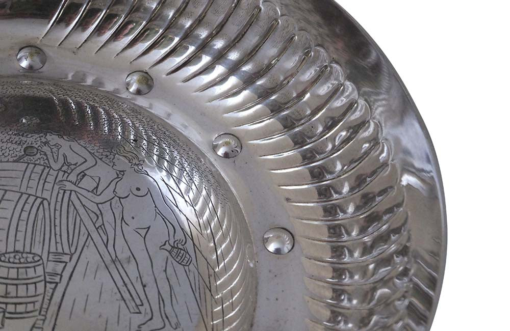 Oversized Engraved Silverplate Wine Tasting Cup-Taste de Vin-Wine & Food Related-Decorative Accessories-Erotic Antiques-AD & PS Antiques