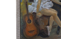 Painting 'During the Interval' by Rault- Oil on Canvas-Portrait-Dancers-Ballet-Framed Painting-French Painting-Wall Decoration-Wall Art-AD & PS Antiques