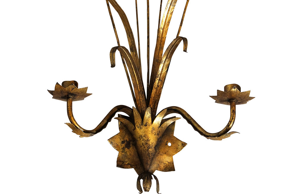 Pair of Bulrush Wall Lights- Mid Century Lighting -Wall Lights - Appliques - Vintage Lighting -AD & PS Antiques