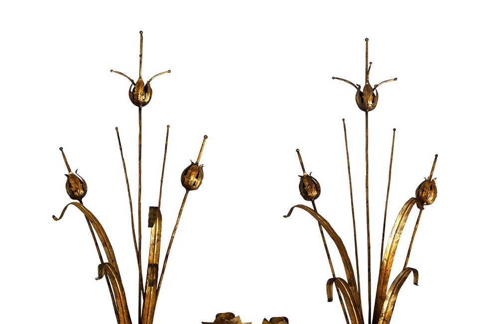 Pair of Bulrush Wall Lights- Mid Century Lighting -Wall Lights - Appliques - Vintage Lighting -AD & PS Antiques