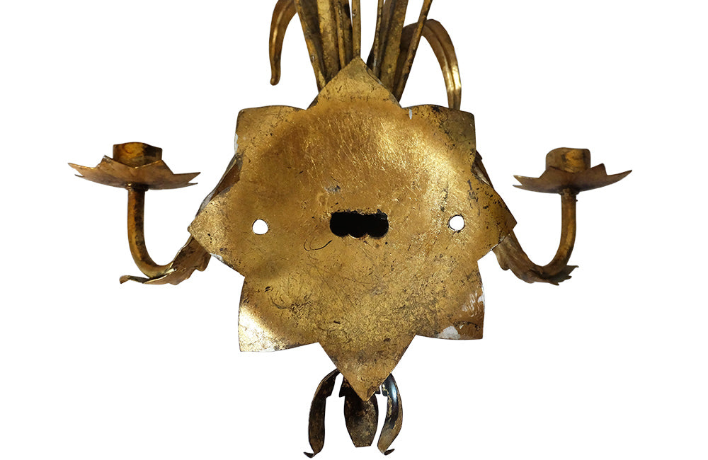 Pair of Bulrush Wall Lights- Mid Century Lighting -Wall Lights - Appliques - Vintage Lighting -AD & PS Antiques