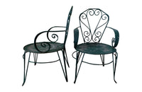 Pair of French iron garden armchairs- Garden Furniture- Iron Garden Chairs -French Antiques- Antique Garden Furniture- Vintage Garden Chairs -Seating - Art Populaire Furniture-AD & PS Antiques
