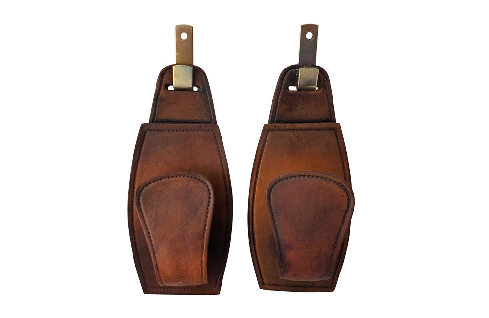 Jacques Adnet Style Leather Hooks-Hooks-Leather Accessories-Adnet Style-Mid Century Modern-French Designers-Mid Century Modern Accessories-AD & PS Antiques