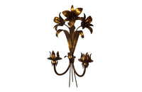 PAIR OF GILT TOLE LILY APPLIQUES