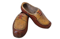 PAIR OF PAINTED WOODEN CLOGS