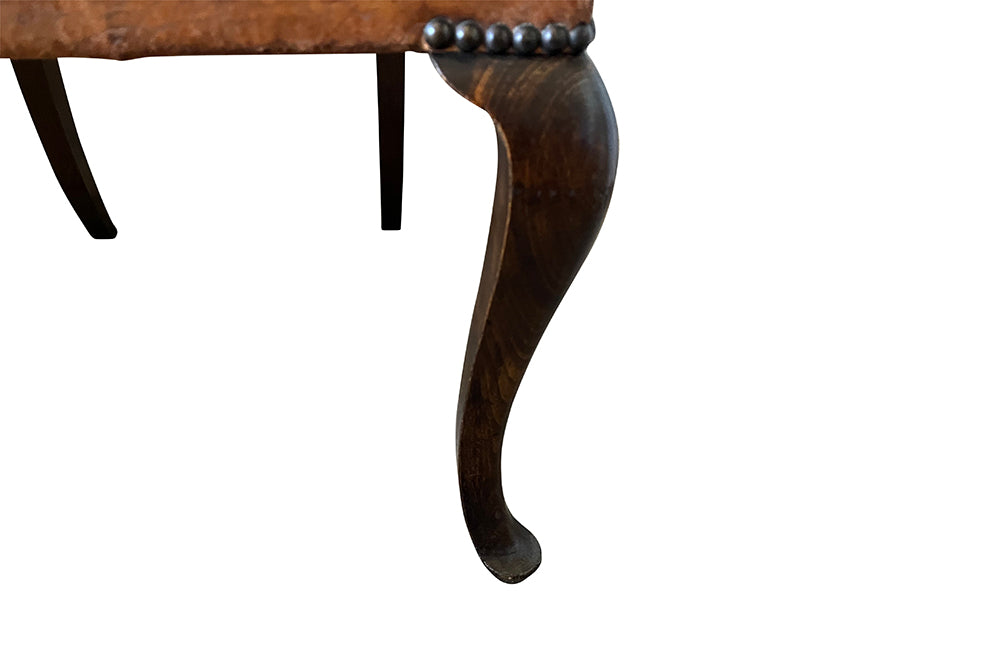 Pair Of French Vintage Leather Bridge Chairs - French Mid Century Furniture - Bridge Chairs - Leather Armchairs - Mid Century Modern Chairs - Armchairs - Vintage Armchairs - Antique Shops tetbury - adpsantiques - AD & PS Antiques