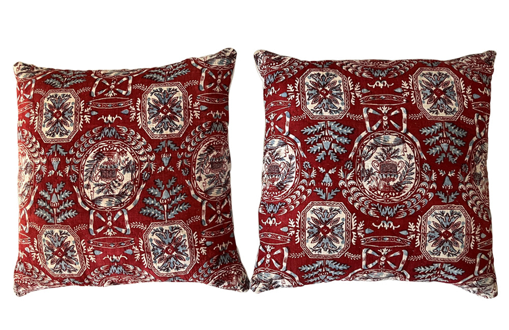 Pair of 19th Century French Quilt Cushions - French Decorative Antiques - Antique textiles - Antique Quilt - French Antique Textiles - Decorative Accessories - Antique Shops Tetbury - adpsantiques - AD & PS Antiques
